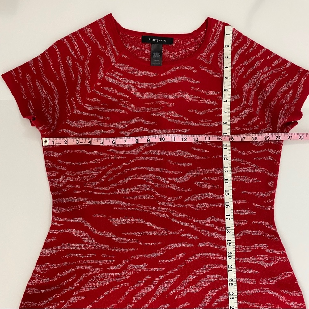 ASHLEY STEWART METALLIC ZEBRA BODYCON SWEATER DRES - Picture 9 of 10